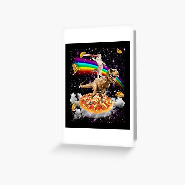Item preview, The ORIGINAL Galaxy Laser Eye Cat on Dinosaur on Pizza with Tacos & Rainbow designed and sold by Mextpizza.