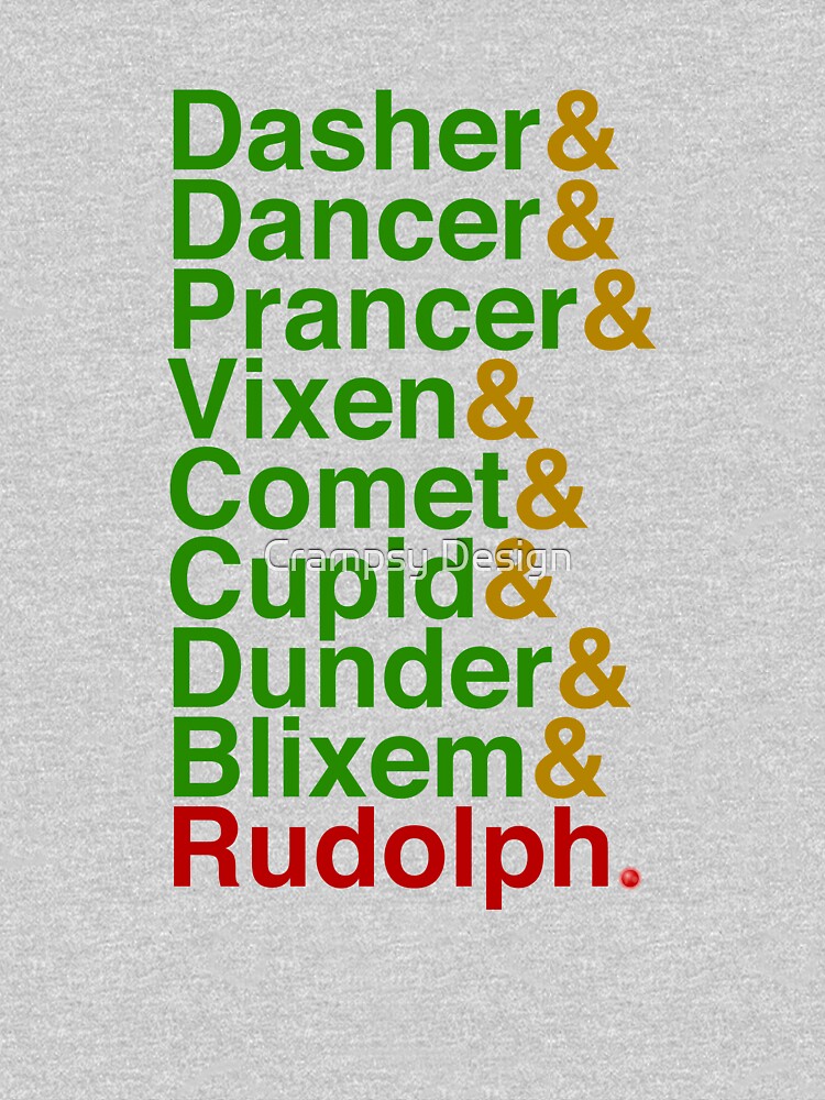 Reindeer Names Typography by Crampsy