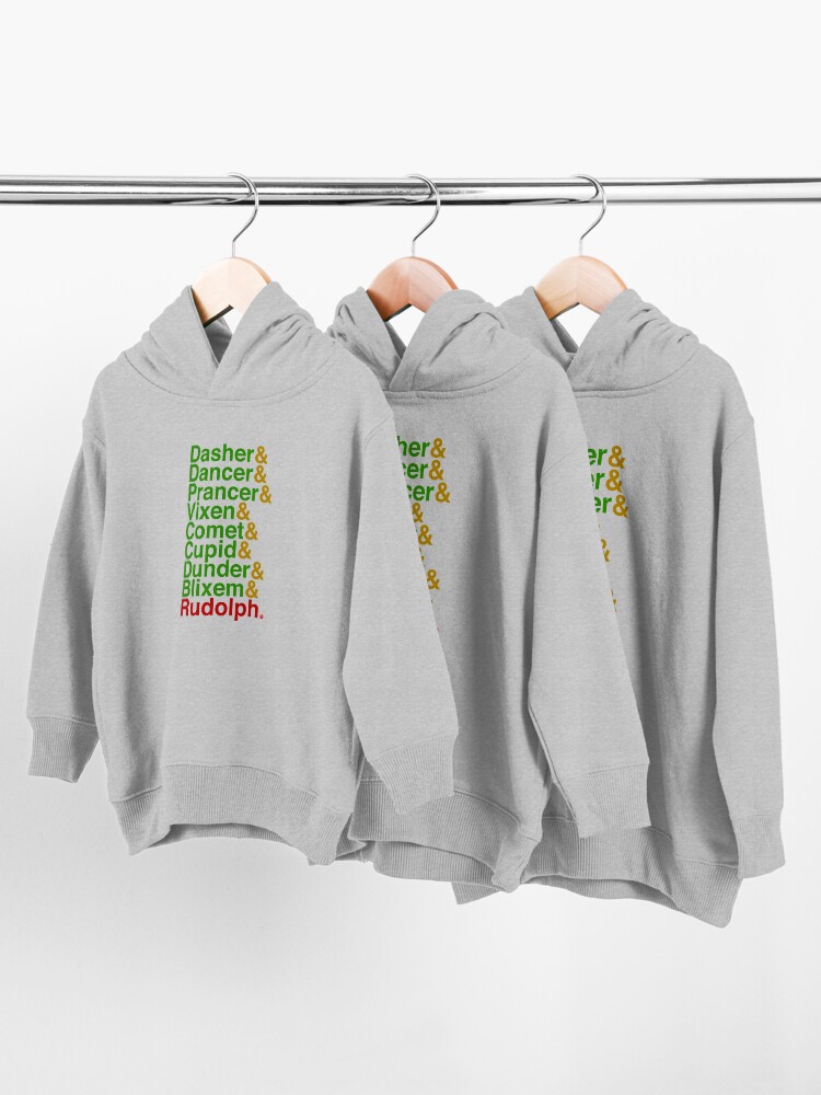 Alternate view of Reindeer Names Typography Toddler Pullover Hoodie