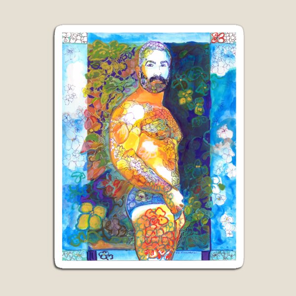 Item preview, Winter Song. Sexy Flower Man Bear painting designed and sold by RDRiccoboni.