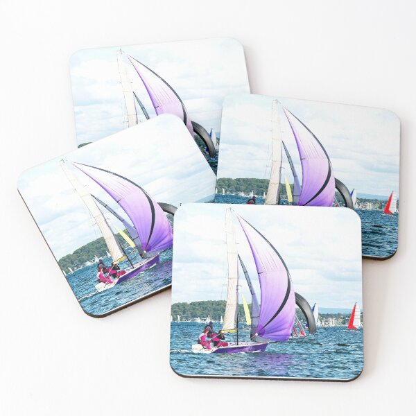 Item preview, Children sailing racings sailboats with colourful sails. Lake Macquarie. designed and sold by sunnypicsoz.