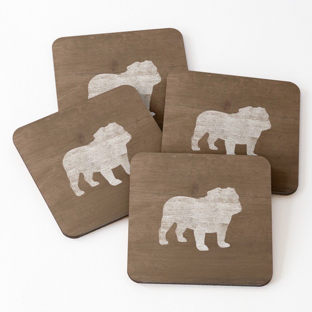 Bulldog Silhouette(s) Coasters (Set of 4)