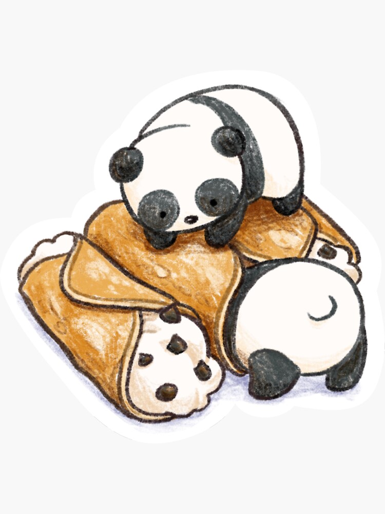 Thumbnail 3 of 3, Sticker, Panda cannoli designed and sold by cindylatte.