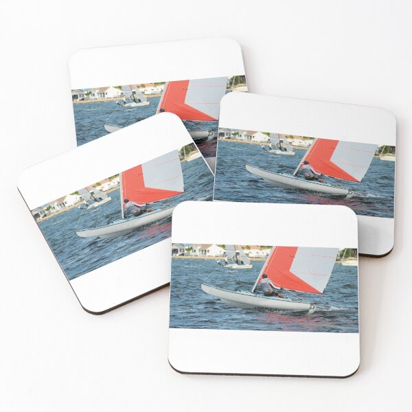 Item preview, Children sailing racings sailboats with colourful sails.  designed and sold by sunnypicsoz.