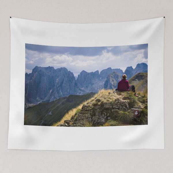 Item preview, A woman is sitting in the mountains designed and sold by Endorfin Garment.
