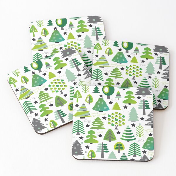 Item preview, Seamless pattern set of christmas trees designed and sold by leen12 Art Designs Prints.