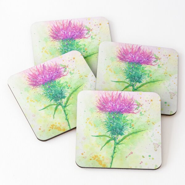 Artikelvorschau, Aquarell-Mariendistel entworfen und verkauft von Morag McMillan  Wilson Art.