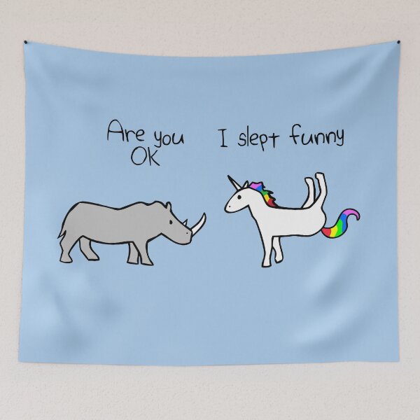 Item preview, I Slept Funny (Rhino and Unicorn) designed and sold by jezkemp.