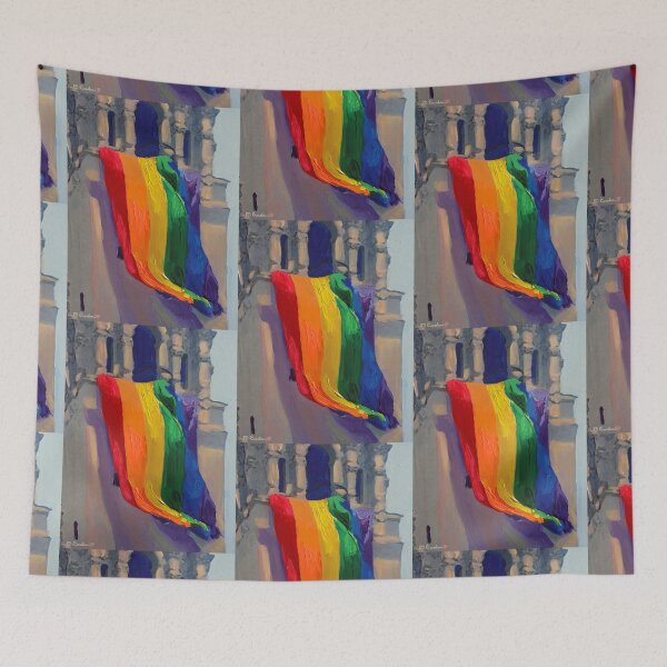Item preview, Love Wins LGBTQ Gay Pride Rainbow Flag by RD Riccoboni designed and sold by RDRiccoboni.