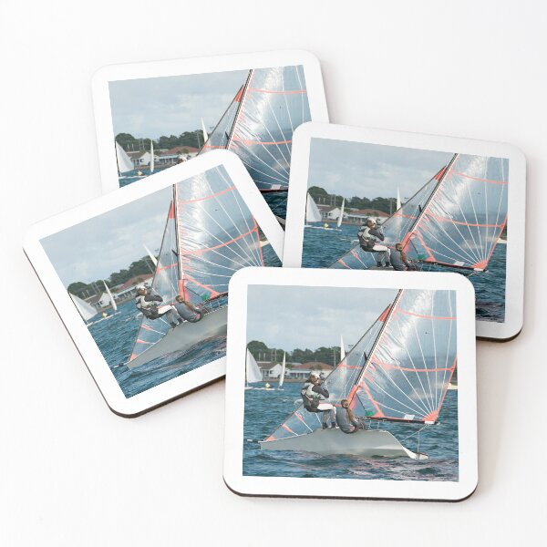 Item preview, Children sailing racings sailboats with colourful sails.  designed and sold by sunnypicsoz.
