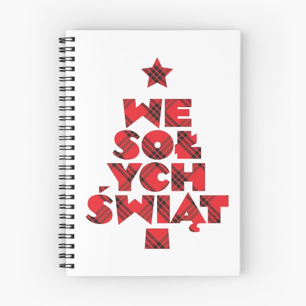 Item preview, Wesołych Świąt | 'Merry Christmas' Best Wishes in Polish, Red Plaid Tartan Print Xmas Tree designed and sold by Folklove  Studio.