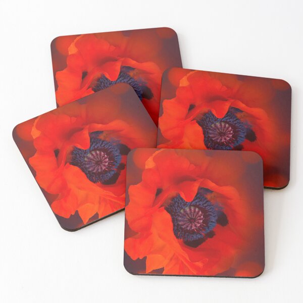 Item preview, Red Poppy Dark Background & Bokeh Effect designed and sold by miraminerva09.