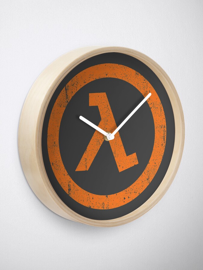 Half Life Lambda Symbol Clock By Huckblade Redbubble