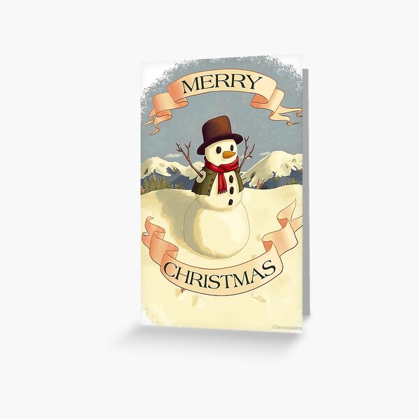 Snowman Christmas Card Greeting Card