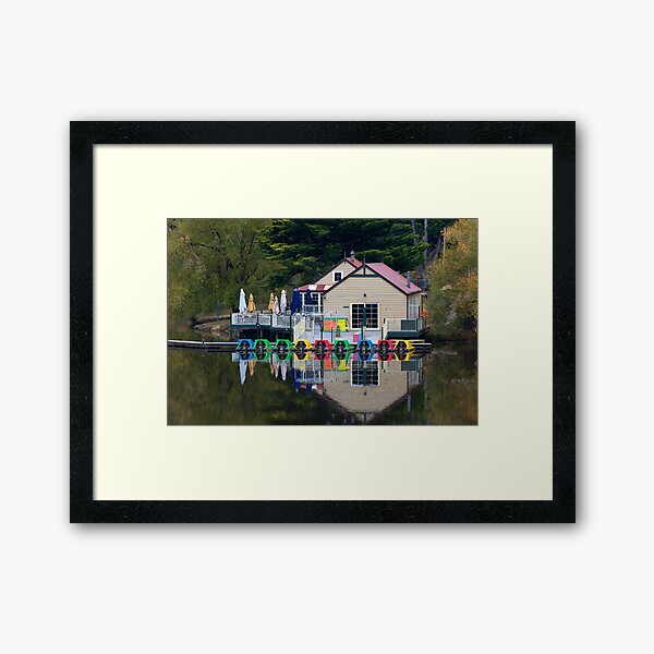 Boathouse Reflections Framed Art Print