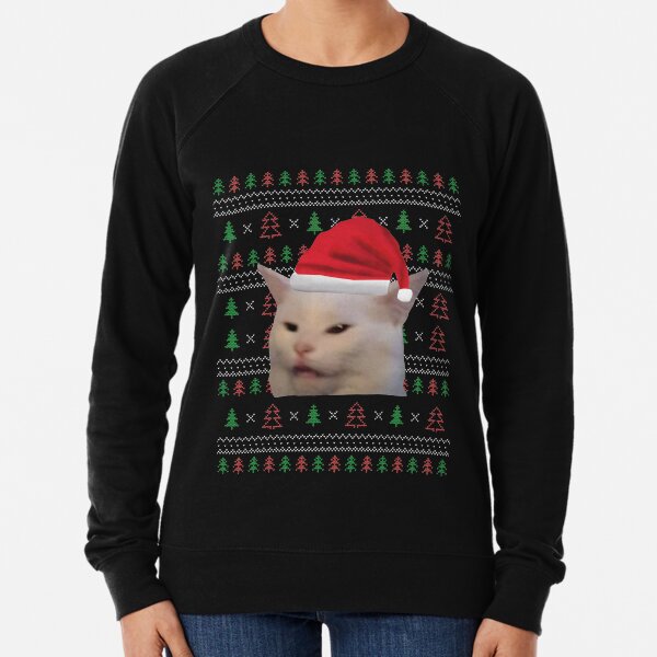Item preview, Mujer Gritándole Al Gato Suéter Feo De Navidad Memes Divertidos designed and sold by cudx.
