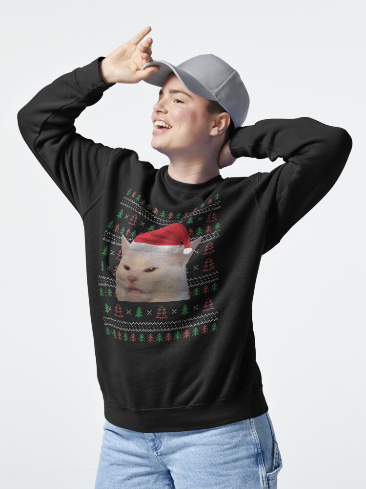 Thumbnail 5 von 7, Pullover, Woman Yelling At Cat Ugly Christmas Sweater Funny Meme designt und verkauft von cudx.