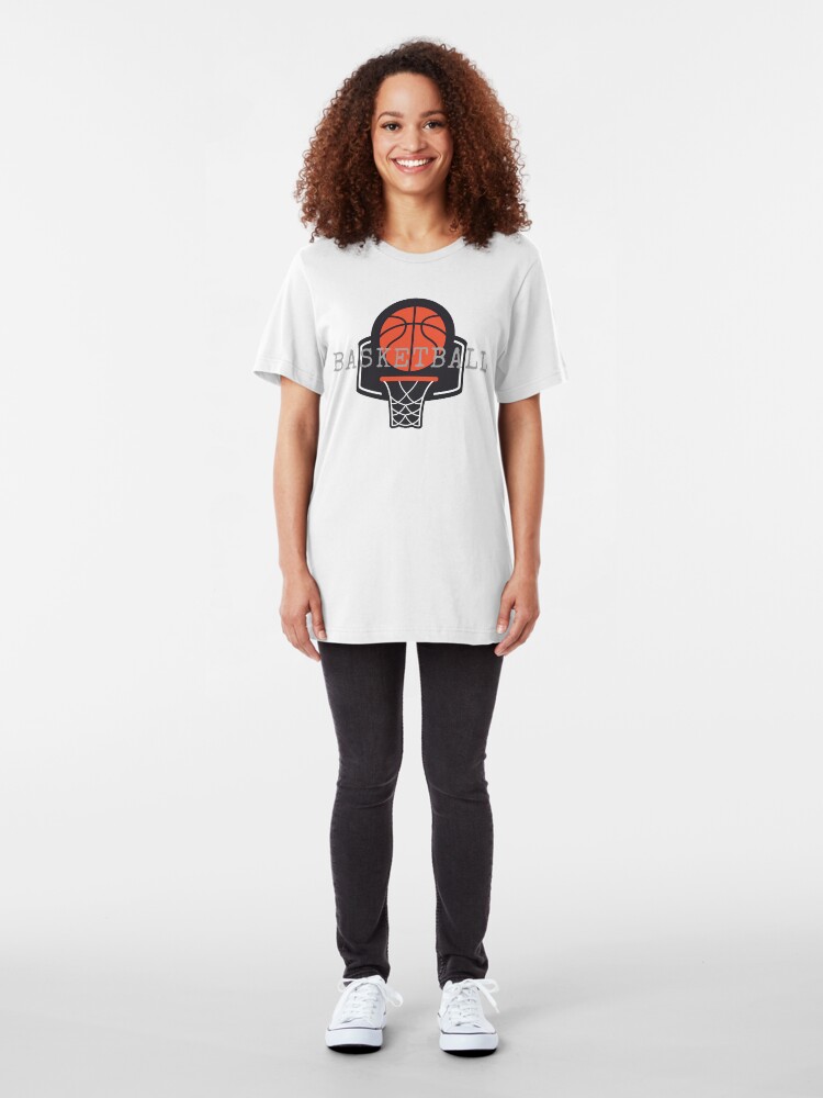 Alternate view of Basketball, Basketball Hoop, Basket Ball Slim Fit T-Shirt