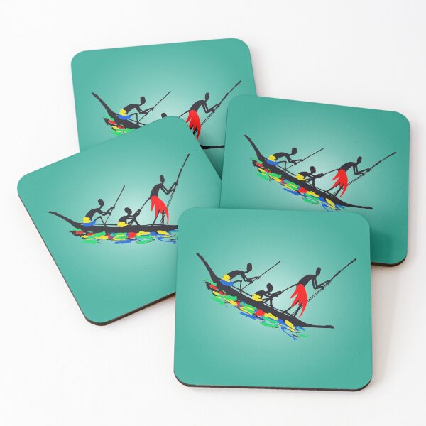 Item preview, Three colorful African hunters on a fishing trip. designed and sold by Squirrox.