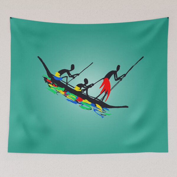 Item preview, Three colorful African hunters on a fishing trip. designed and sold by Squirrox.