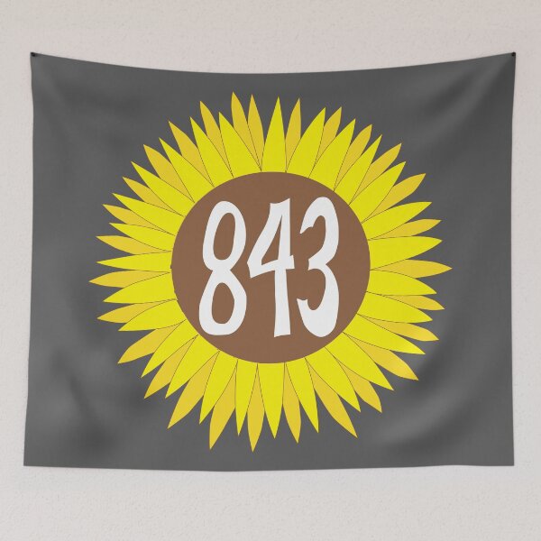 Item preview, Hand Drawn South Carolina Sunflower 843 Area Code designed and sold by itsrturn.