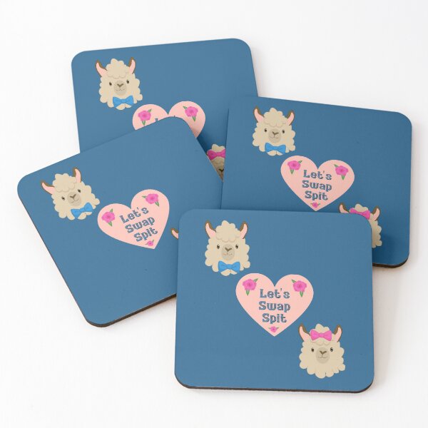 Item preview, Straight llamas let's swap spit valentine blue designed and sold by GrammarDance.