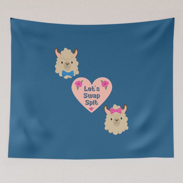 Item preview, Straight llamas let's swap spit valentine blue designed and sold by GrammarDance.