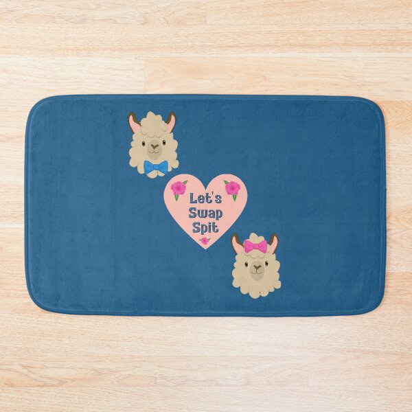 Item preview, Straight llamas let's swap spit valentine blue designed and sold by GrammarDance.
