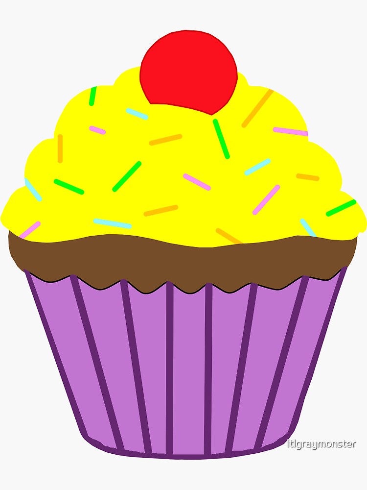 Purple & Yellow Cupcake by ltlgraymonster