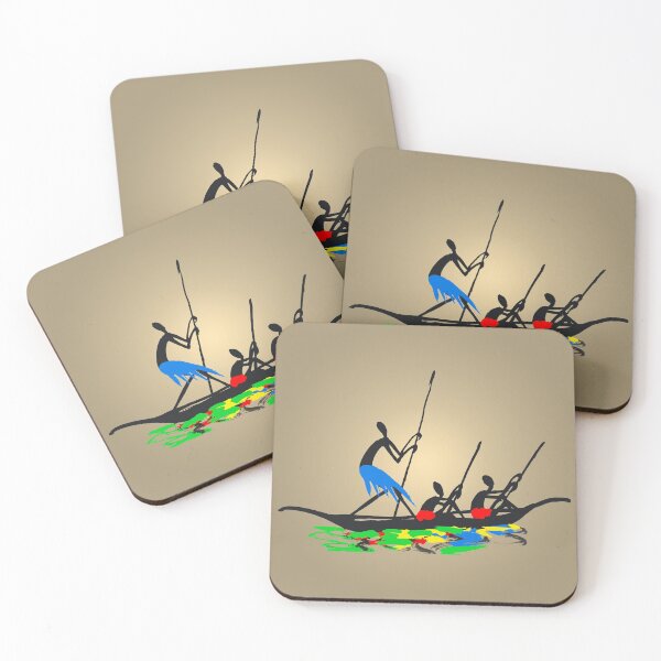 Item preview, Three colorful African hunters on a fishing trip. designed and sold by Squirrox.