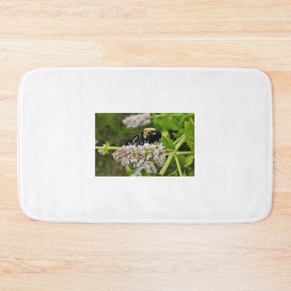 Item preview, Carpenter Bee on Wild Mint designed and sold by SusanSeamaiden.