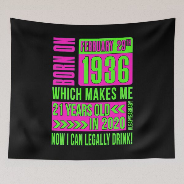 Item preview, 1936 - 36 - 21 NOW I CAN LEGALLY DRINK PINK #leapyearbaby Girls and Womens Funny Leaper Leapling Leap Year Birthday Gifts, Shirts, Tshirts designed and sold by GabiBlaze.