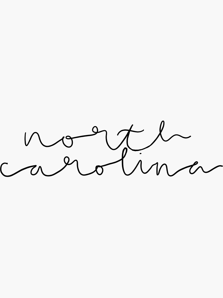 north-carolina-cursive-sticker-sticker-for-sale-by-arc761999-redbubble