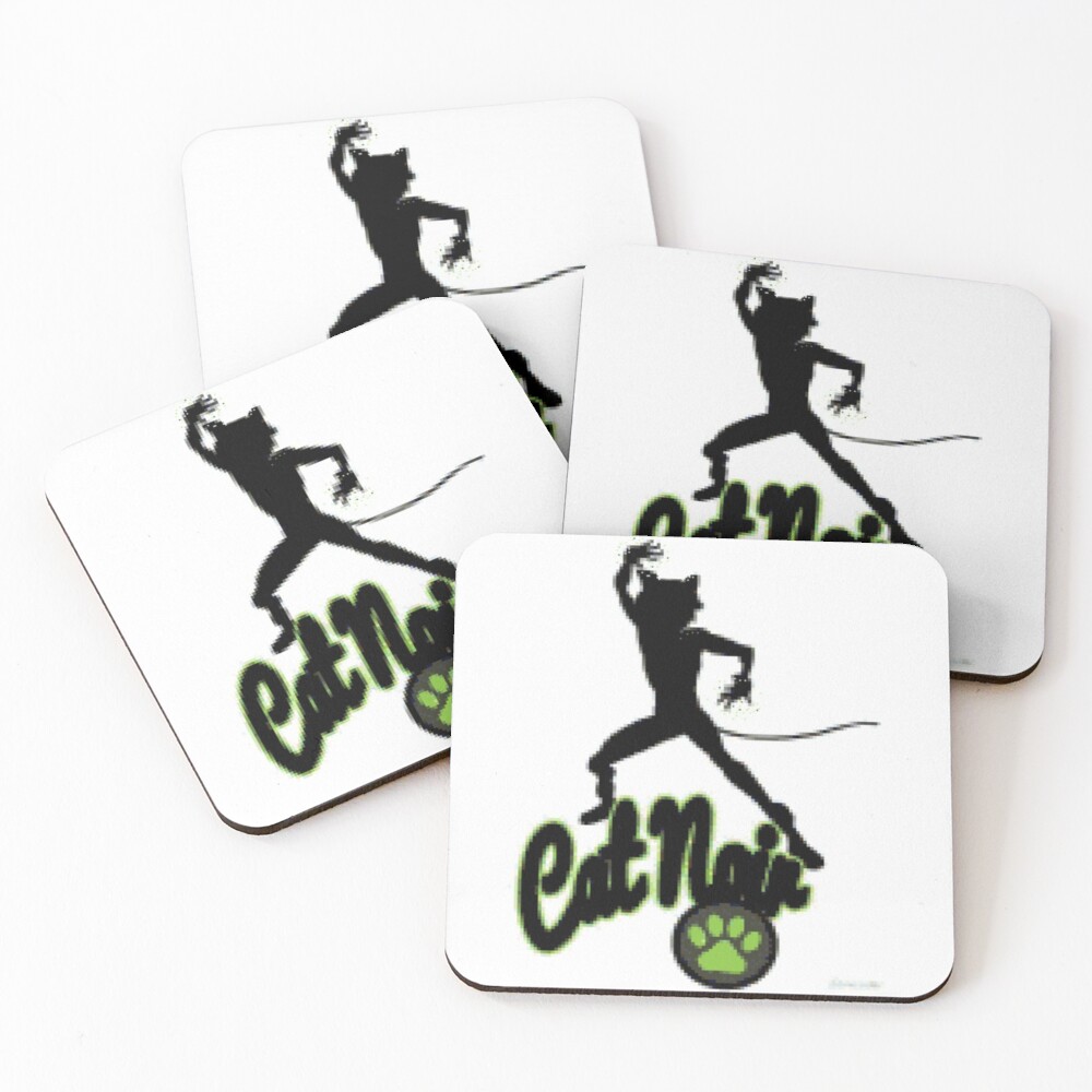 Chat Noir Pixel Art Coasters Set Of 4 By Reby Redbubble