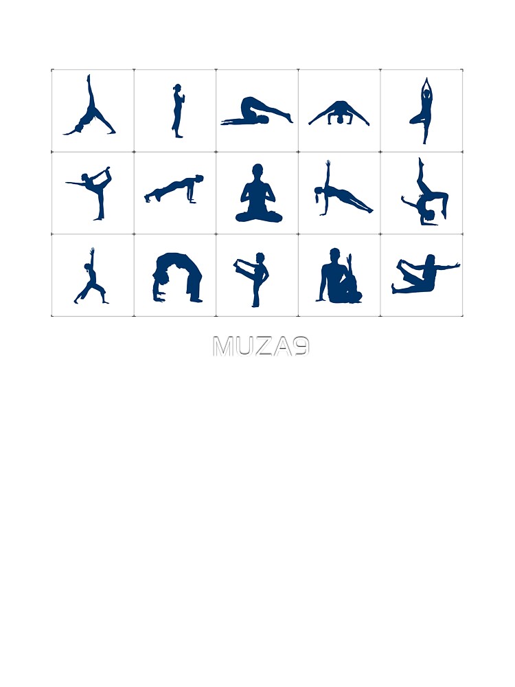 Contours women in yoga poses on a circle Vector Image