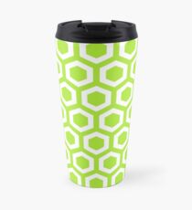 LimeGreen Hexagons Travel Mug