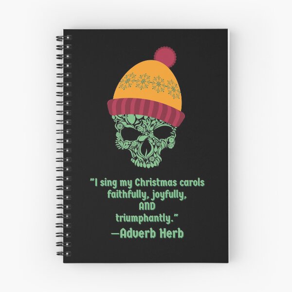 Item preview, Adverb Herb Christmas carols skull light green black designed and sold by GrammarDance.