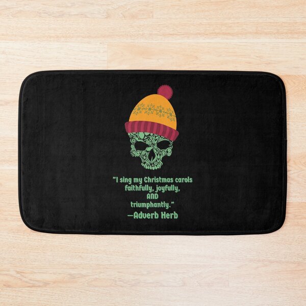 Item preview, Adverb Herb Christmas carols skull light green black designed and sold by GrammarDance.