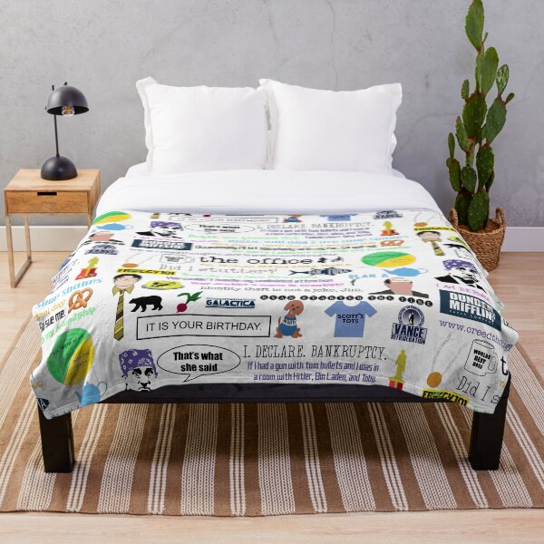 The office collage Throw Blanket