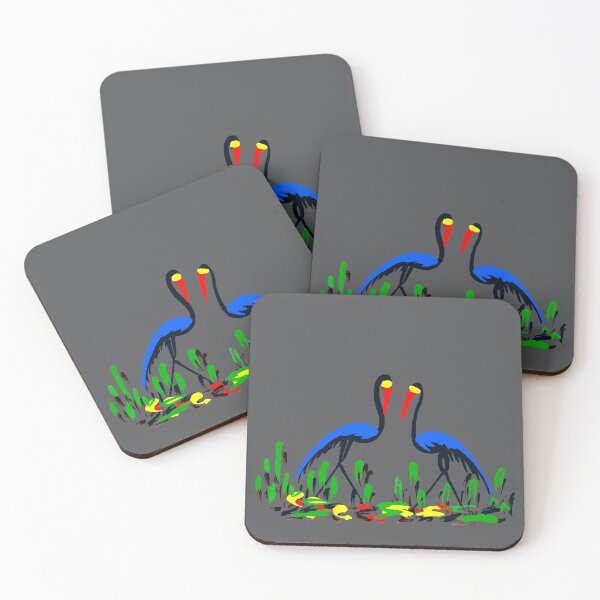 Item preview, Two colorful African cranes chatting designed and sold by Squirrox.
