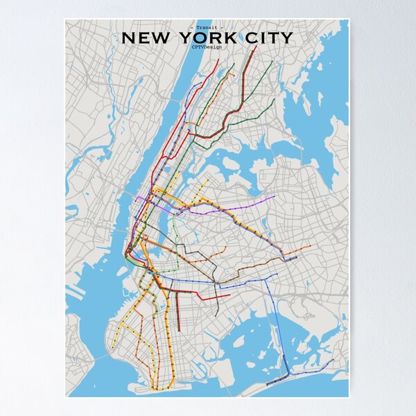 Item preview, New York City Transit Map designed and sold by CPTVDesign.