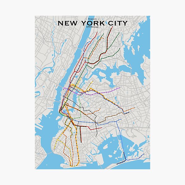 Item preview, New York City Transit Map designed and sold by CPTVDesign.