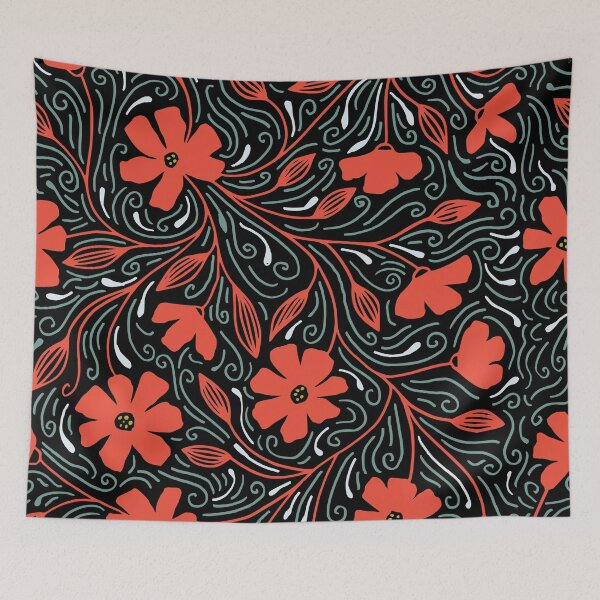 Item preview, Red Floral Array designed and sold by inkblotcreative.