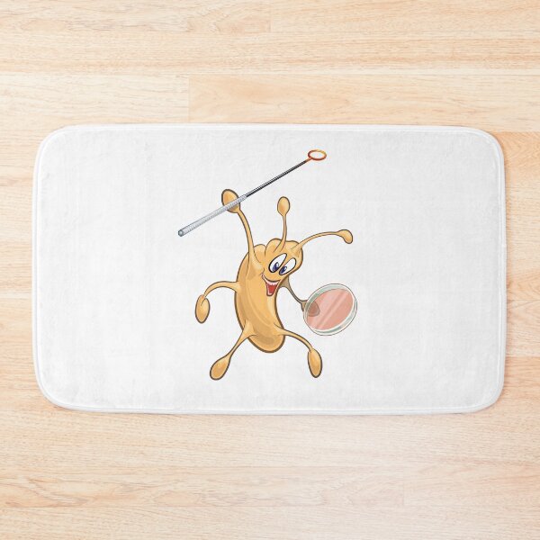 Item preview, Microbiology Cartoon - Bacteria holding Inoculating Loop and Petri Dish for Cell Culture designed and sold by Zit-Zat-Zot.