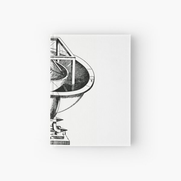 Johannes Kepler model, Radio telescope, illustration, exploration, water, science, vector, design, technology Hardcover Journal