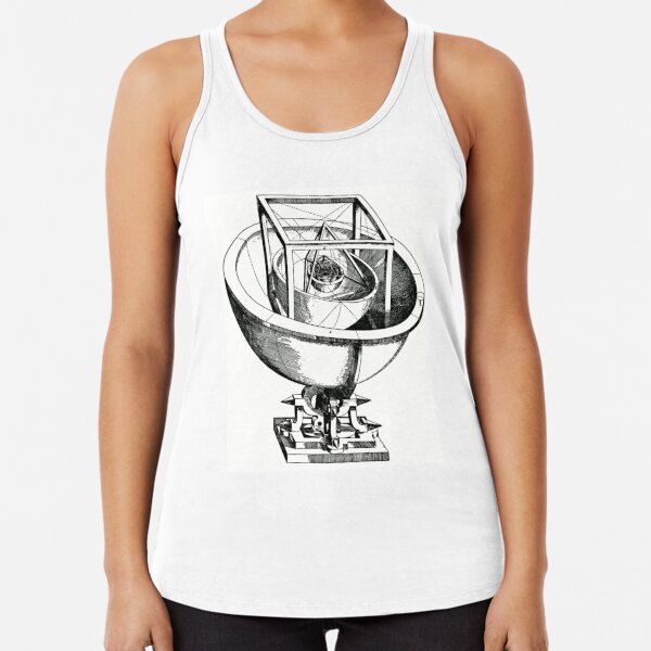 Johannes Kepler model, Radio telescope, illustration, exploration, water, science, vector, design, technology Racerback Tank Top