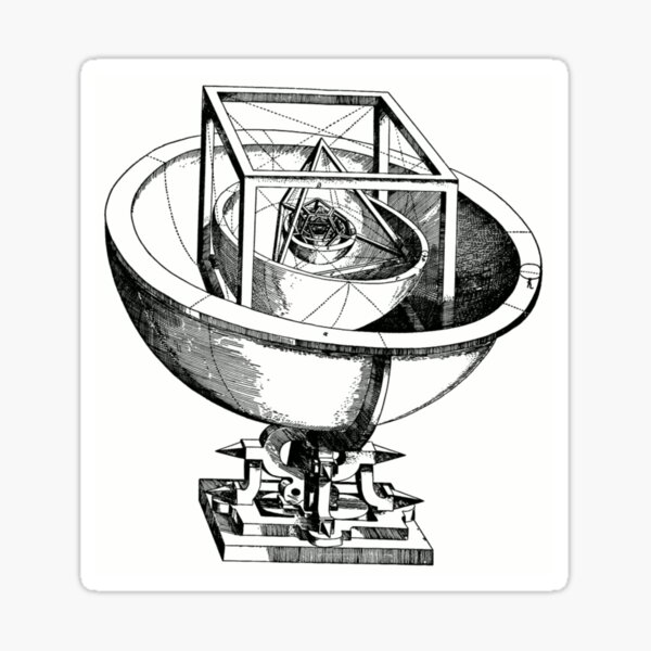 Johannes Kepler model, Radio telescope, illustration, exploration, water, science, vector, design, technology Sticker