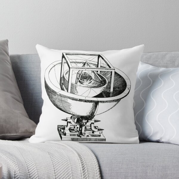 Johannes Kepler model, Radio telescope, illustration, exploration, water, science, vector, design, technology Throw Pillow