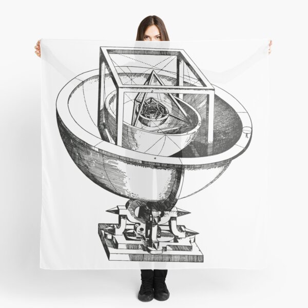 Johannes Kepler model, Radio telescope, illustration, exploration, water, science, vector, design, technology Scarf