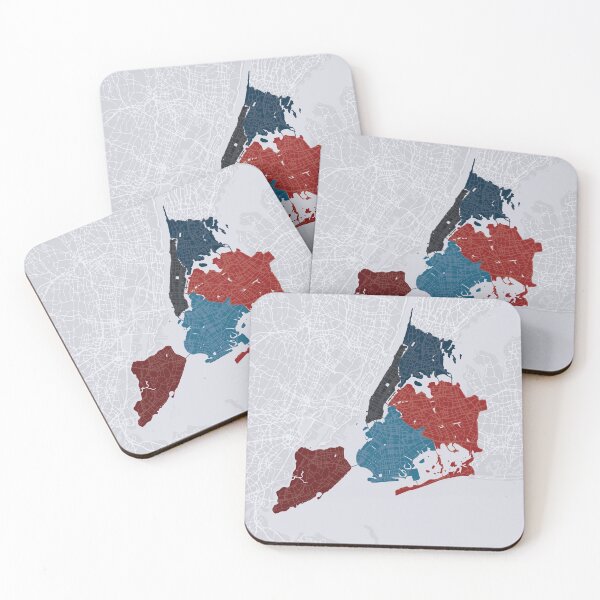 Artikelvorschau, New York City Boroughs Karte entworfen und verkauft von polliadesign.